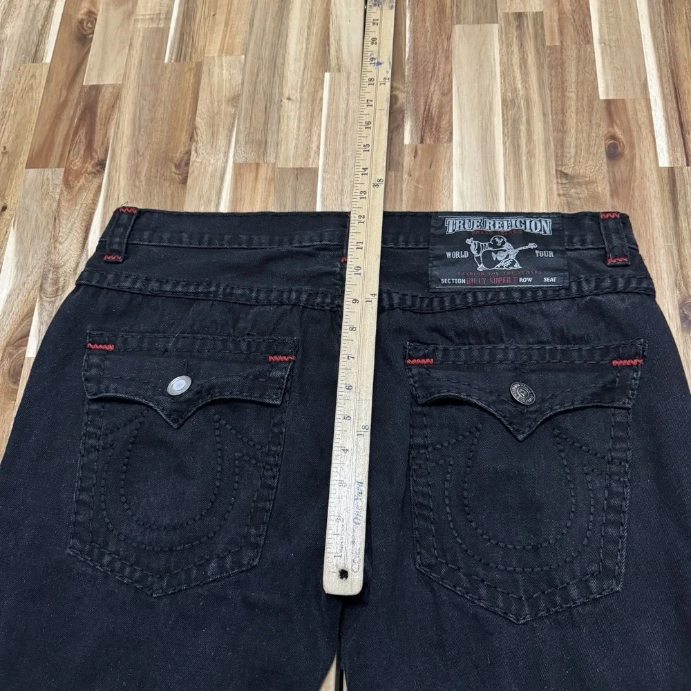 Vintage True Religion Jeans‎ Mens 38x32 Black Red Stitching Billy Super T USA